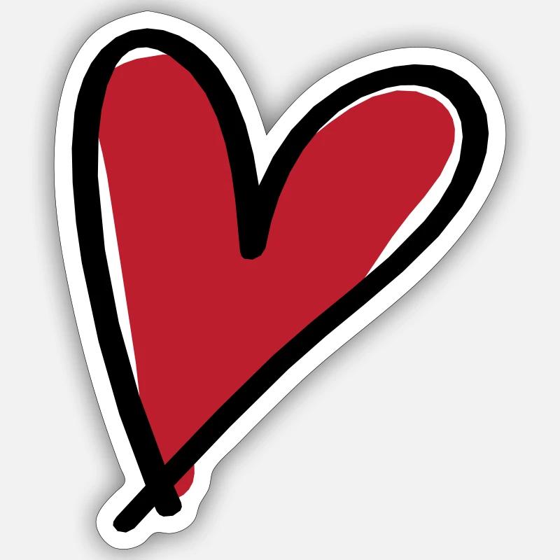 Herz Symbol - Sticker Größe S (10 x 10 cm) - Mattweiß