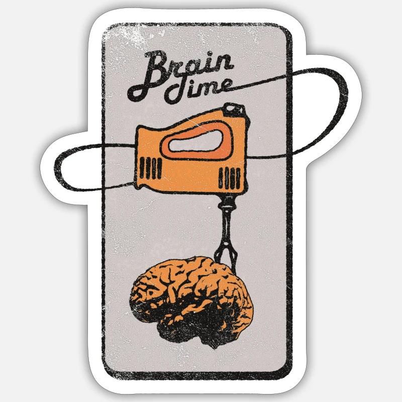 braintime - Sticker Größe S (10 x 10 cm) - Mattweiß