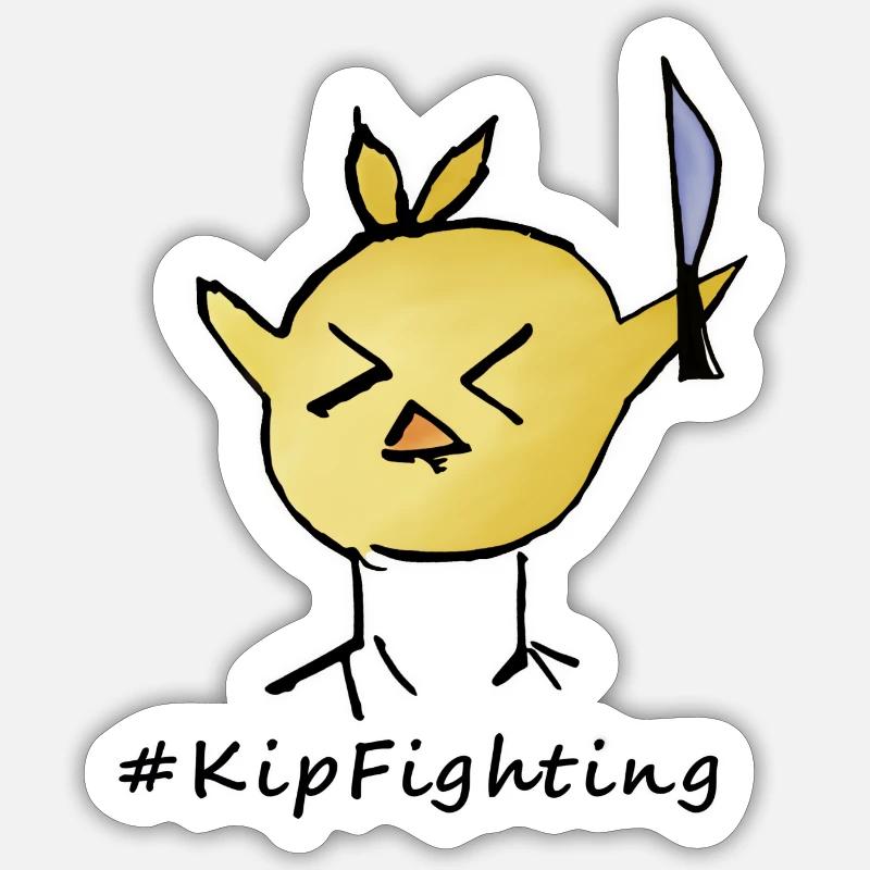 Chicken Fighting - Sticker size S (10 x 10 cm) - white matte