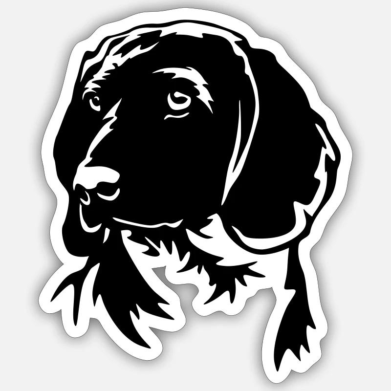 Bayerischer Gebirgsschweißhund Kopf - Sticker Größe S (10 x 10 cm) - Mattweiß