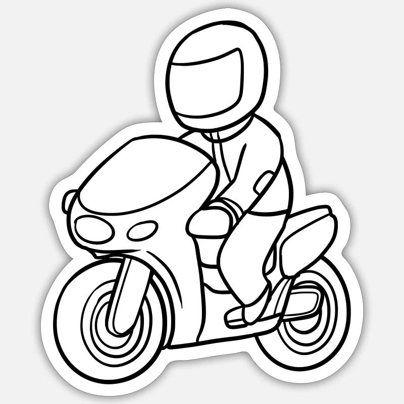 Motorradfahrer Sticker Größe S (10 x 10 cm)