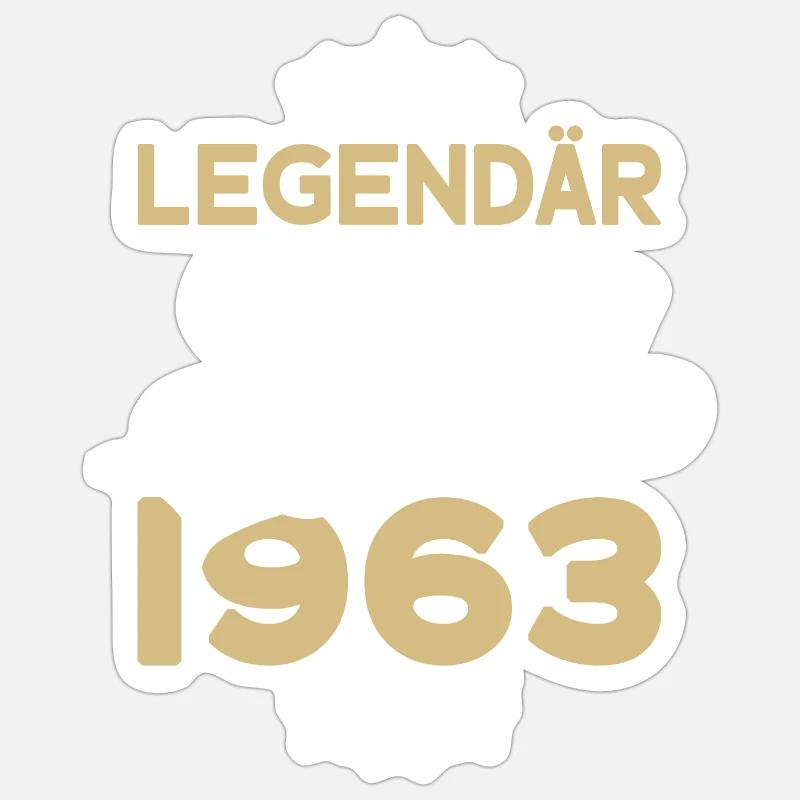 63. GEBURTSTAG LEGENDÄR SEIT JUNI 1963 LEGENDE - Sticker Größe S (10 x 10 cm) - Mattweiß
