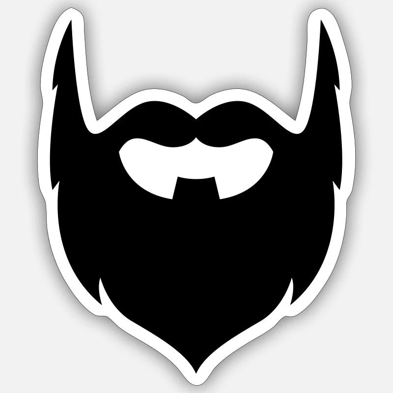 Symbole de barbe - Sticker taille S (10 x 10 cm) - blanc mat