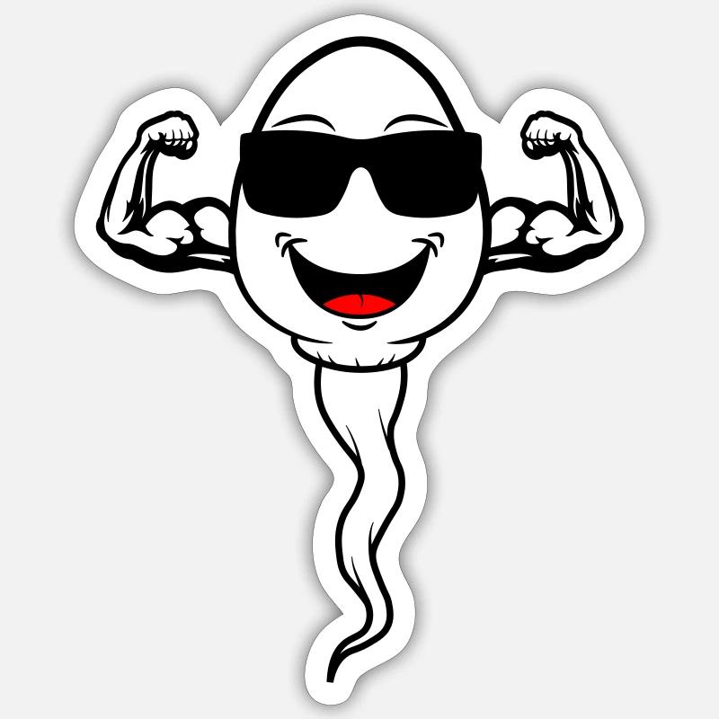 Farbe änderbar | Coole Samenzelle Sperma Spermium Sticker Größe S (10 x 10 cm)