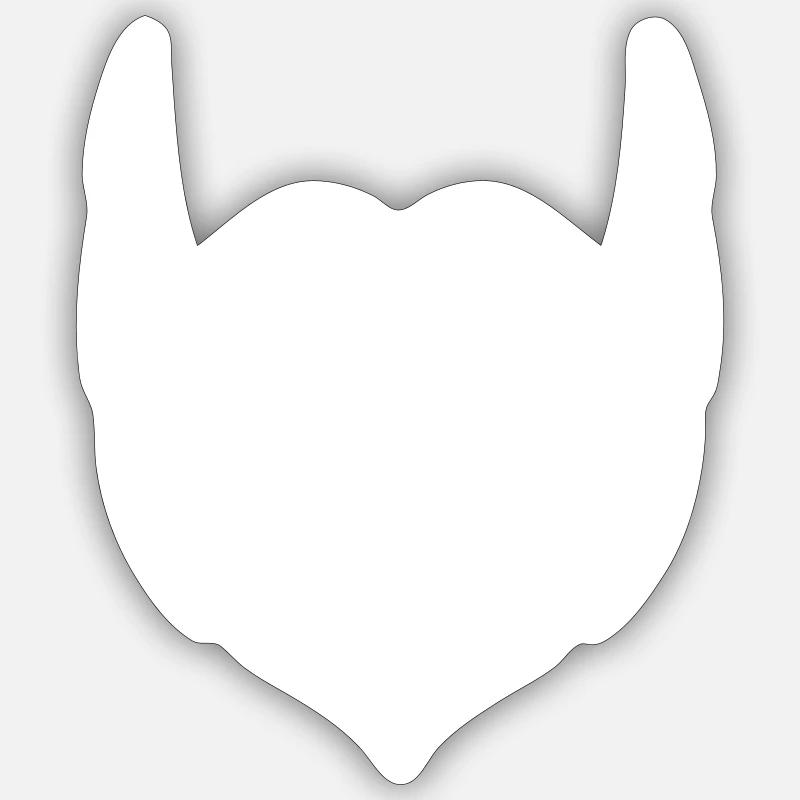 Symbole de barbe - Sticker taille S (10 x 10 cm) - blanc mat