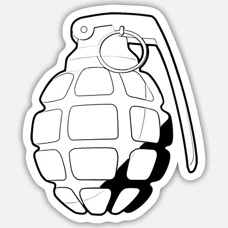 Grenade - Sticker taille S (10 x 10 cm) - blanc mat