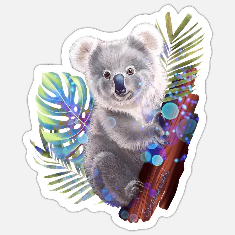 Koala - Sticker taille S (10 x 10 cm) - blanc mat