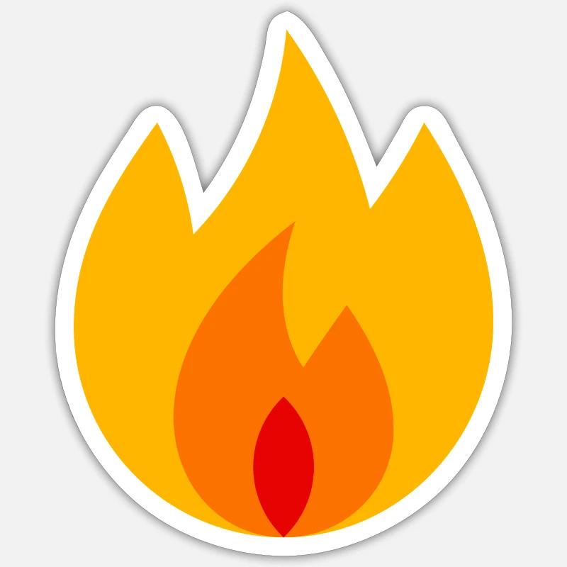 Feu - Sticker taille S (10 x 10 cm) - blanc mat