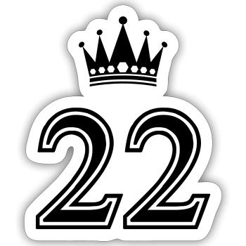 22 crown - Sticker size S (10 x 10 cm) - white matte - Front