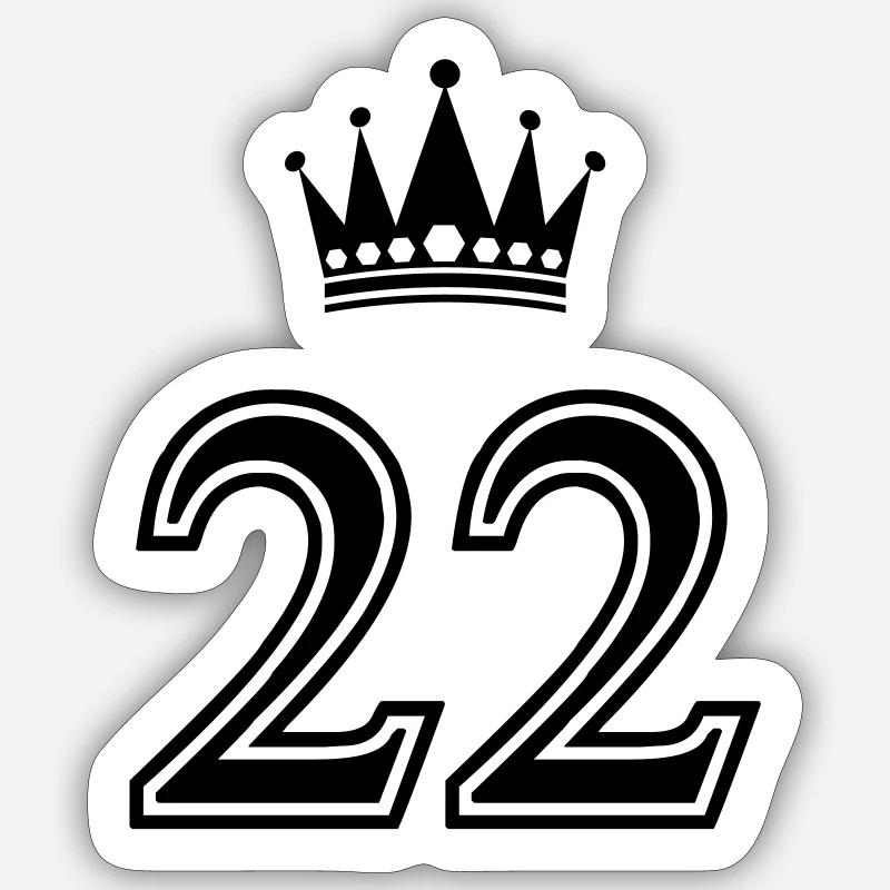 22 couronnes - Sticker taille S (10 x 10 cm) - blanc mat