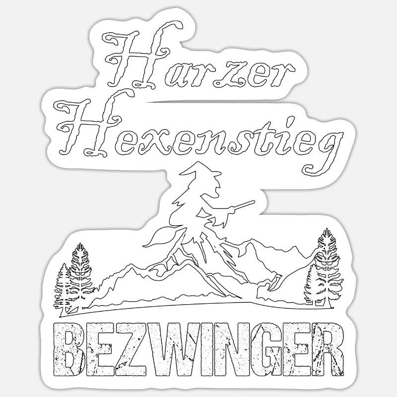 Harz Harzer Hexenstieg Wanderer Geschenk Sticker Größe S (10 x 10 cm)
