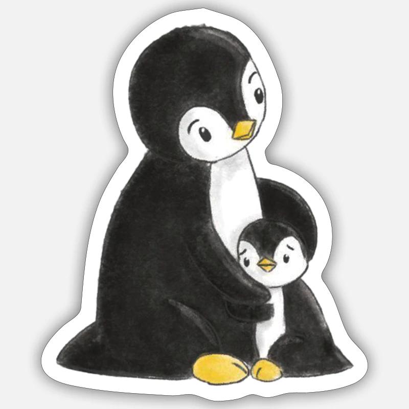 Penguins cuddle Sticker size S (10 x 10 cm)