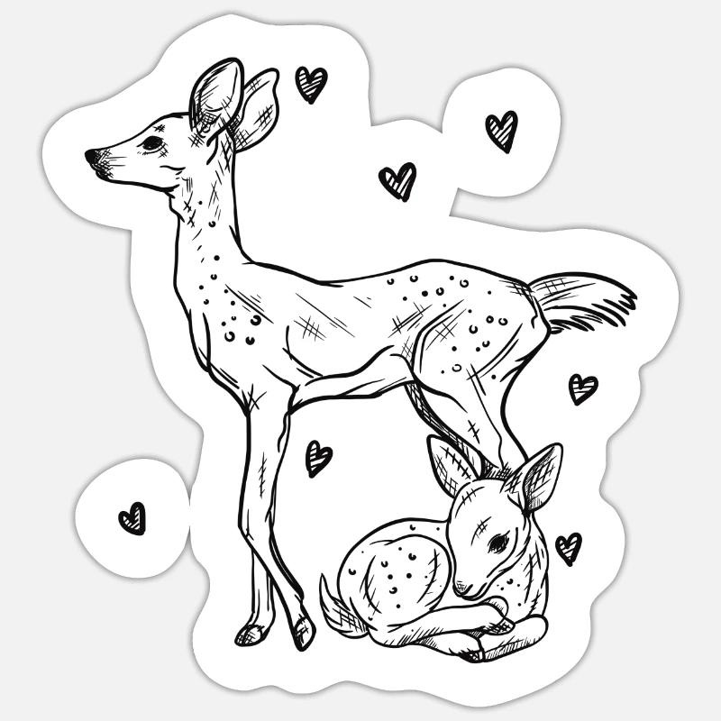 Small deer Sticker size S (10 x 10 cm)