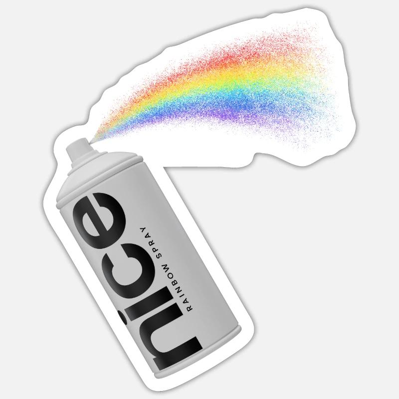 nice - Das spritzige Regenbogen Spray Sticker Größe S (10 x 10 cm)