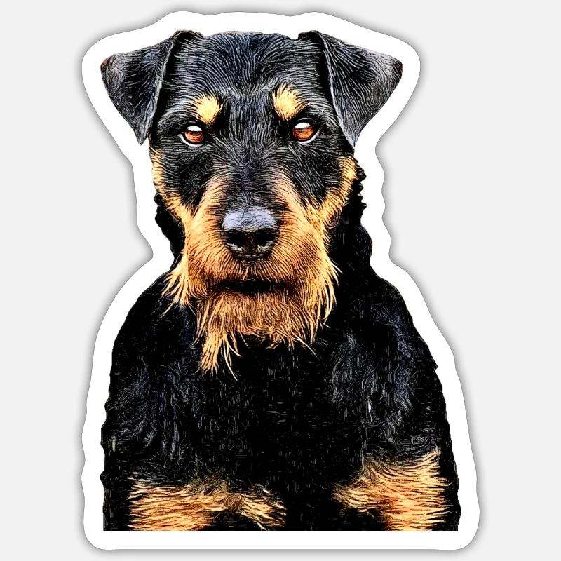 Jagdterrier 2 - Sticker Größe S (10 x 10 cm) - Mattweiß