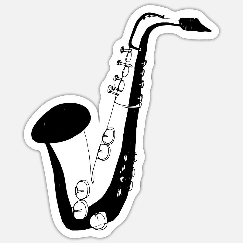 Saxophon - Sticker Größe S (10 x 10 cm) - Mattweiß
