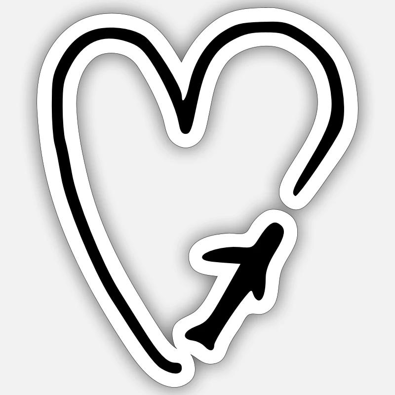 Amour de voler - Sticker taille S (10 x 10 cm) - blanc mat