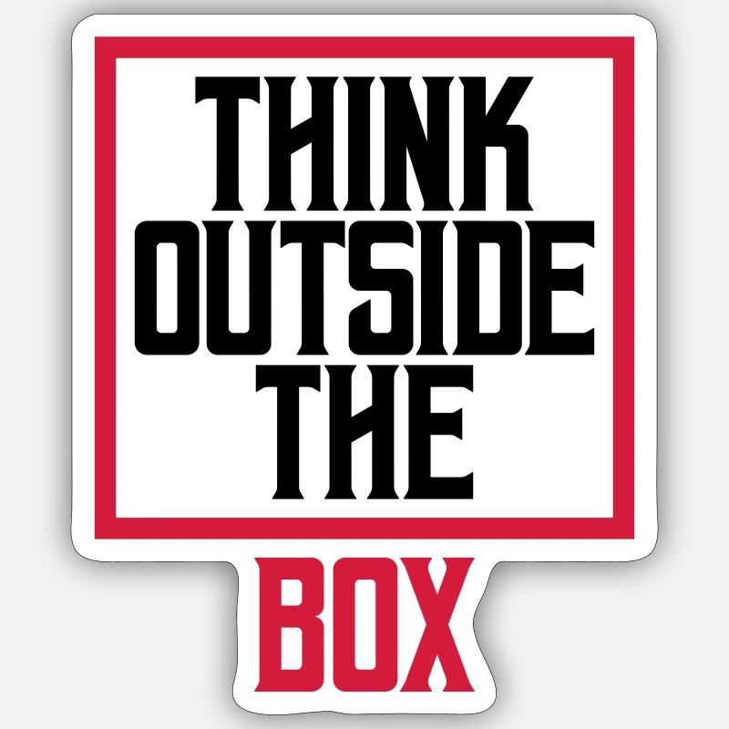 Logo Pensez à l’extérieur - Sticker taille S (10 x 10 cm) - blanc mat