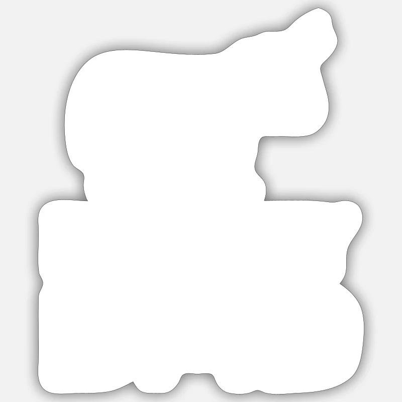 Donkey Esel - Sticker Größe S (10 x 10 cm) - Mattweiß
