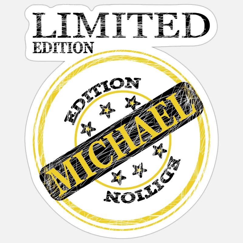 Ich heiße Michael mein Name ist Michael Geschenk - Sticker Größe S (10 x 10 cm) - Mattweiß