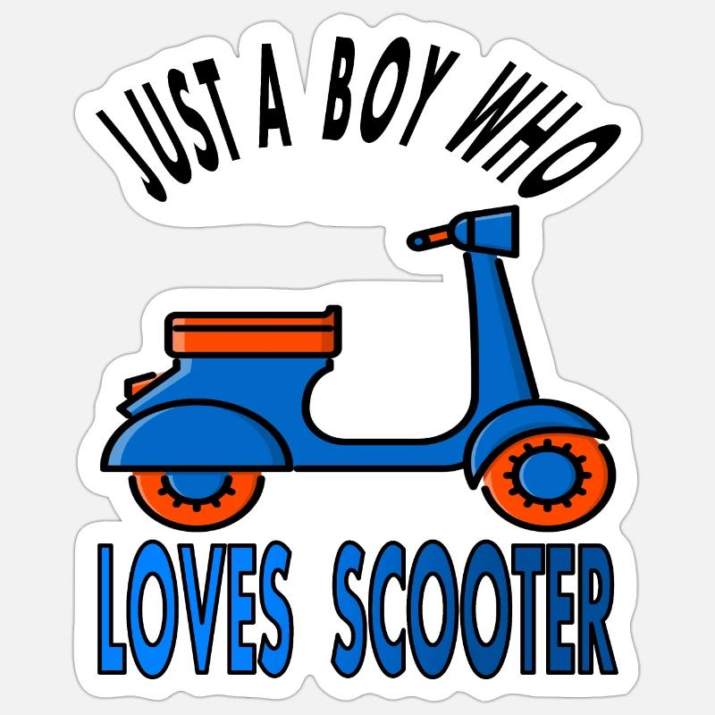 Rollerfahrer Rollerfahren Roller Scooter Geschenk Sticker Größe S (10 x 10 cm)