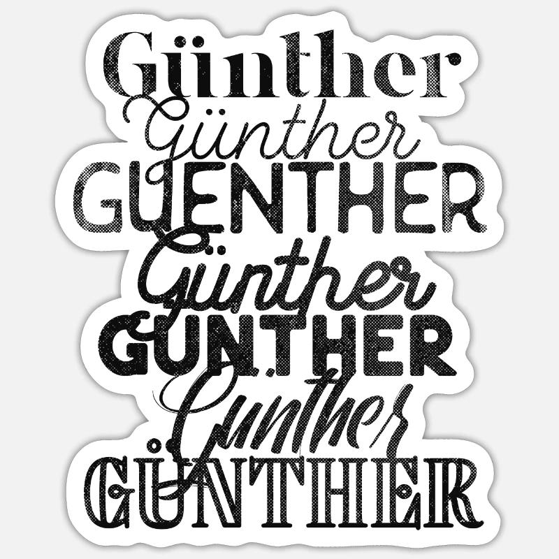 GÜNTHER - Sticker size S (10 x 10 cm) - white matte