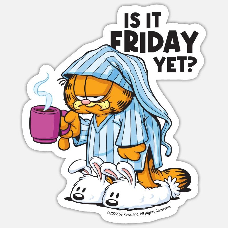 Garfield C’est Déjà Vendredi Sticker taille S (10 x 10 cm)