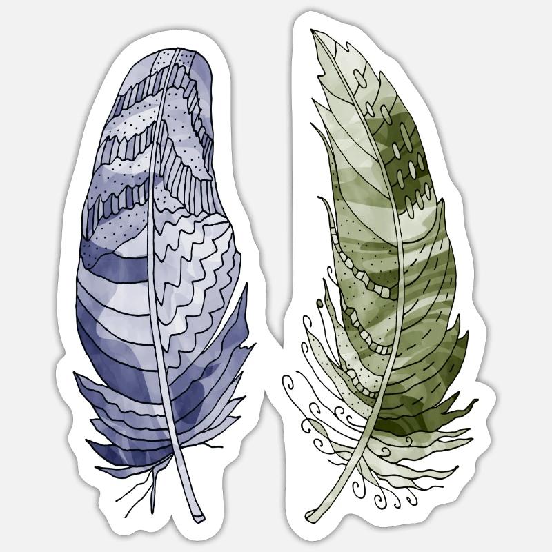 Feder - Sticker Größe S (10 x 10 cm) - Mattweiß