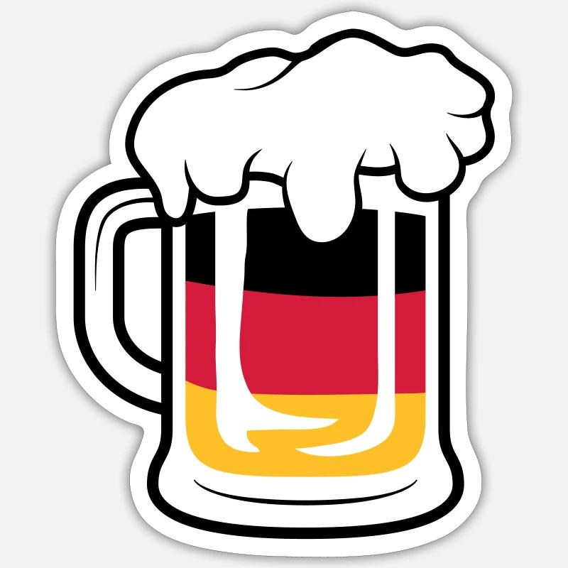 Deutschland Maßkrug - Sticker Größe S (10 x 10 cm) - Mattweiß