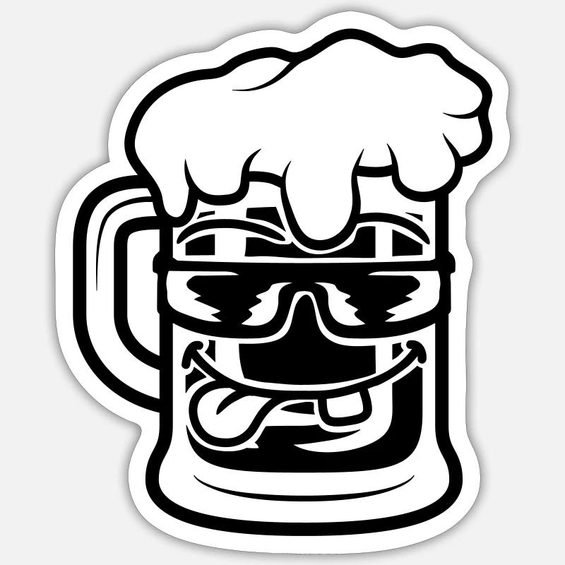 Mug de bière Cool Face Sticker taille S (10 x 10 cm)