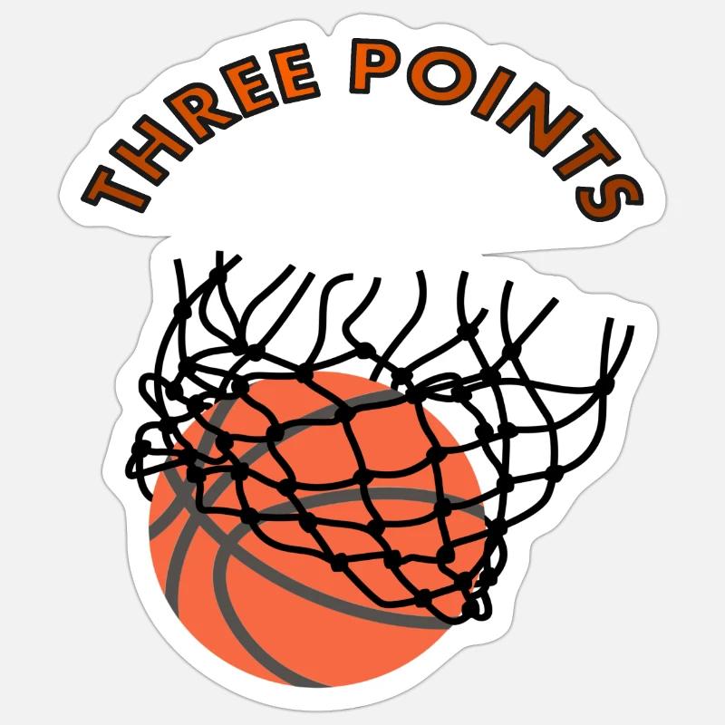 Les basketteurs jouent trois points Sticker taille S (10 x 10 cm)