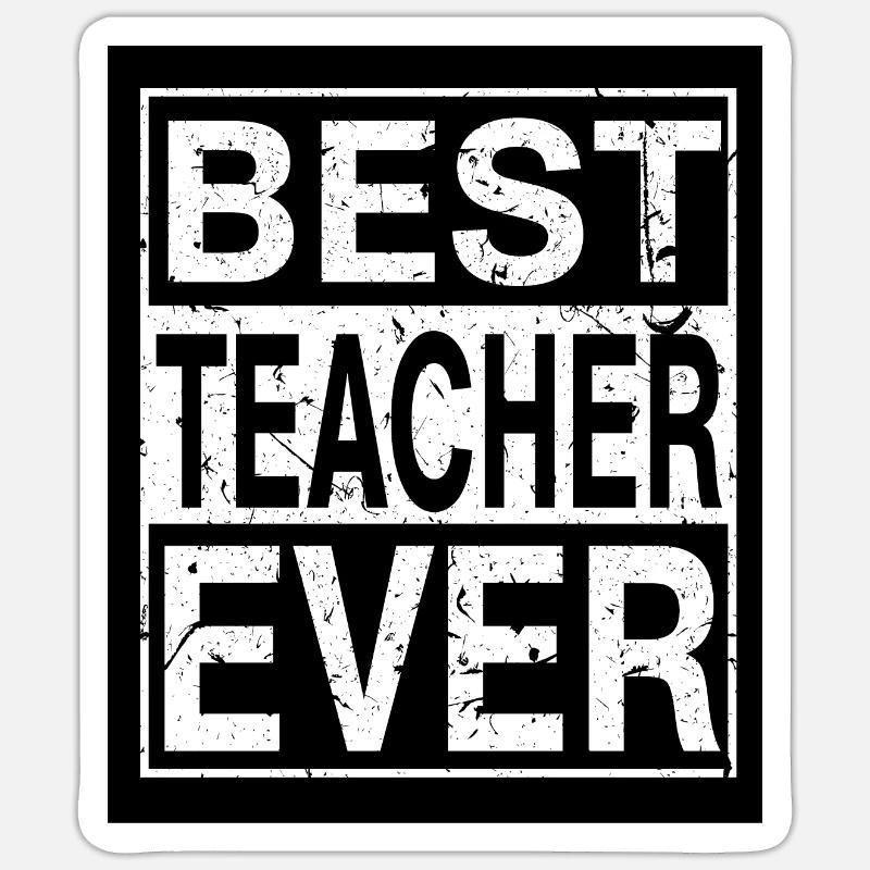 Lehrer Bester Lehrer - Sticker Größe S (10 x 10 cm) - Mattweiß