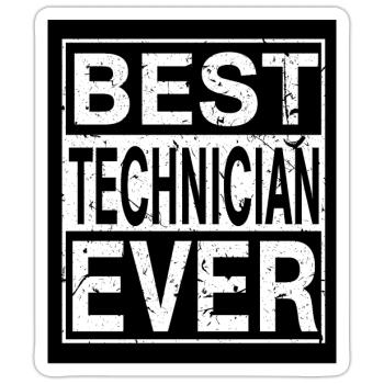 Técnico Mejor Técnico - Pegatina tamaño S (10 x 10 cm) - blanco mate - delante