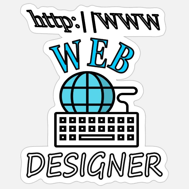 Ich bin Web Designer Website Internet Geschenkidee Sticker Größe S (10 x 10 cm)