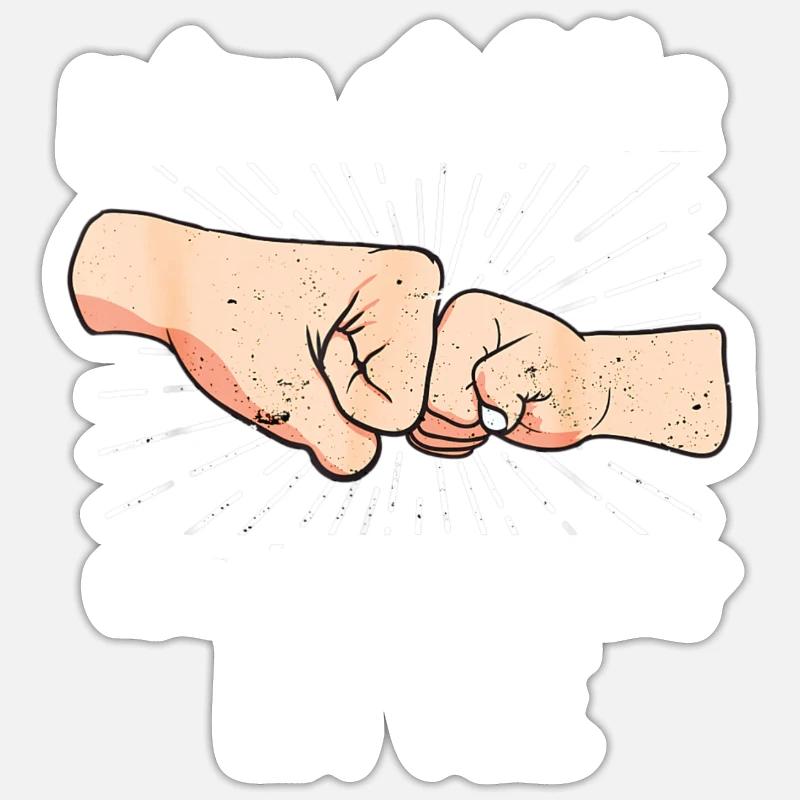 Père et fille - Sticker taille S (10 x 10 cm) - blanc mat