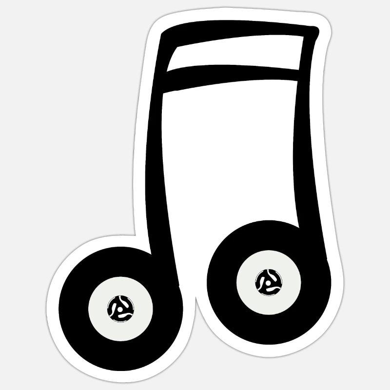 Records As A Musical Note Sticker size S (10 x 10 cm)