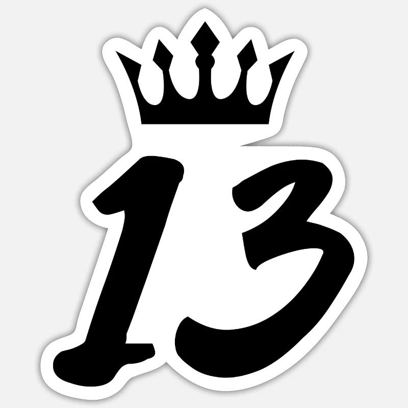 13 Couronne numérique - Sticker taille S (10 x 10 cm) - blanc mat