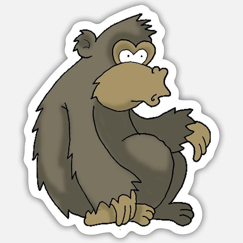 Gorilla - Sticker size S (10 x 10 cm) - white matte