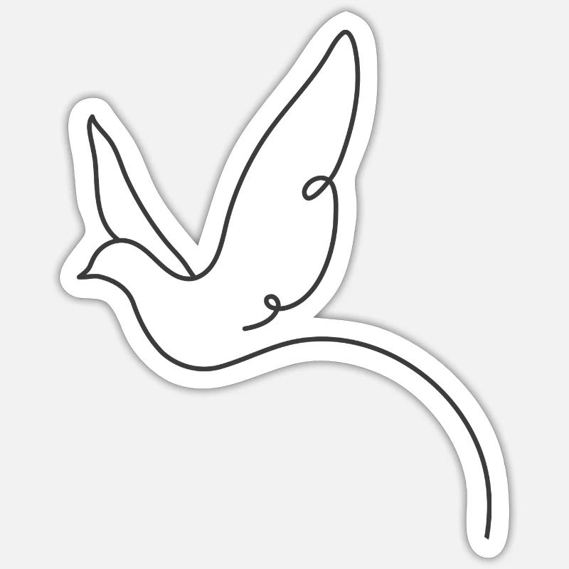 Oiseau - Sticker taille S (10 x 10 cm) - blanc mat