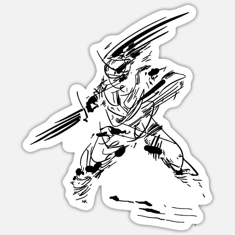 Sketch Warrior - Sticker size S (10 x 10 cm) - white matte