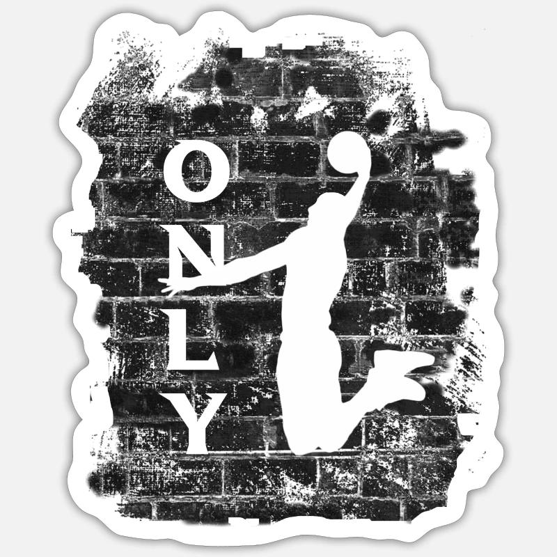 BASKETBALL - Sticker size S (10 x 10 cm) - white matte