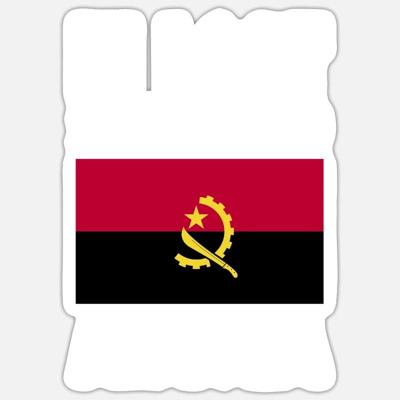 Drapeau de l’Angola - Sticker taille S (10 x 10 cm) - blanc mat