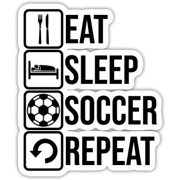 Logo Eat Sleep Soccer - Sticker size S (10 x 10 cm) - white matte - Front