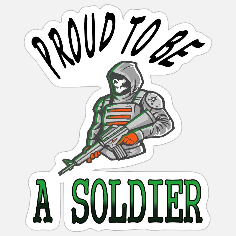 Ich bin stolzer Soldat Militär Armee Geschenkidee Sticker Größe S (10 x 10 cm)