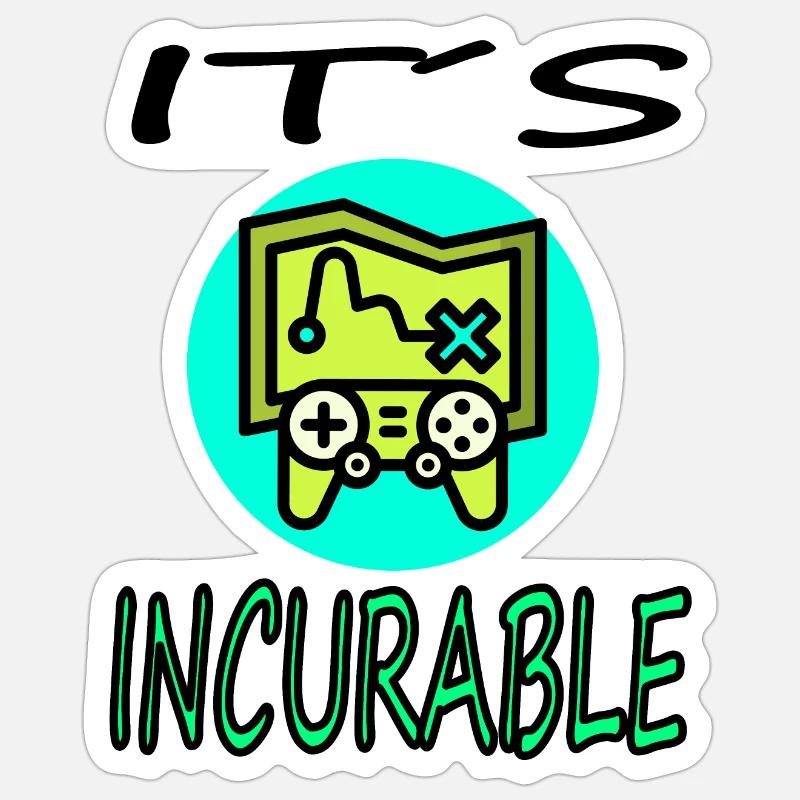 Gamer Console Joystick Computer Game Idée cadeau Sticker taille S (10 x 10 cm)