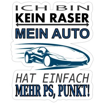 schnelles Auto cooles Auto Sportwagen Geschenkidee - Sticker Größe S (10 x 10 cm) - Mattweiß - Vorne