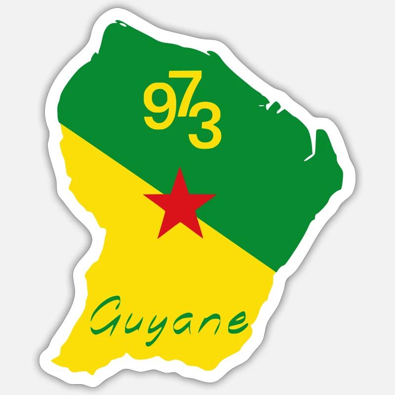 Guyana - Sticker Größe S (10 x 10 cm) - Mattweiß