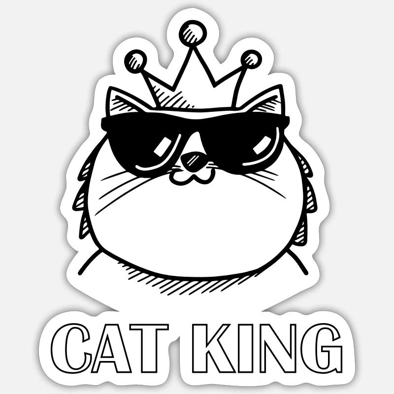 Cat King Sticker size S (10 x 10 cm)