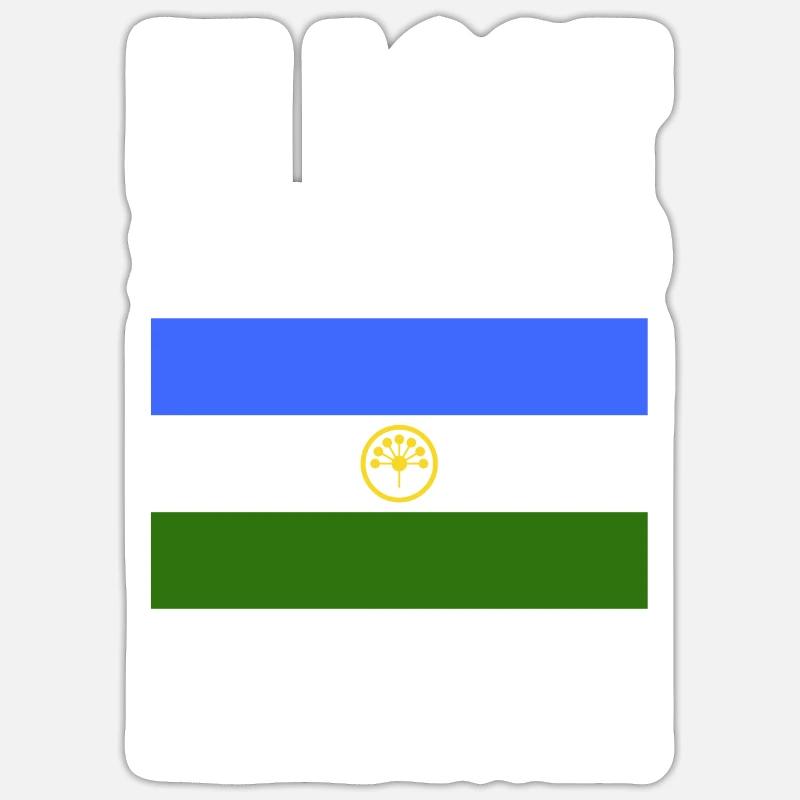 Bashkortostan Flagge Spruch - Sticker Größe S (10 x 10 cm) - Mattweiß