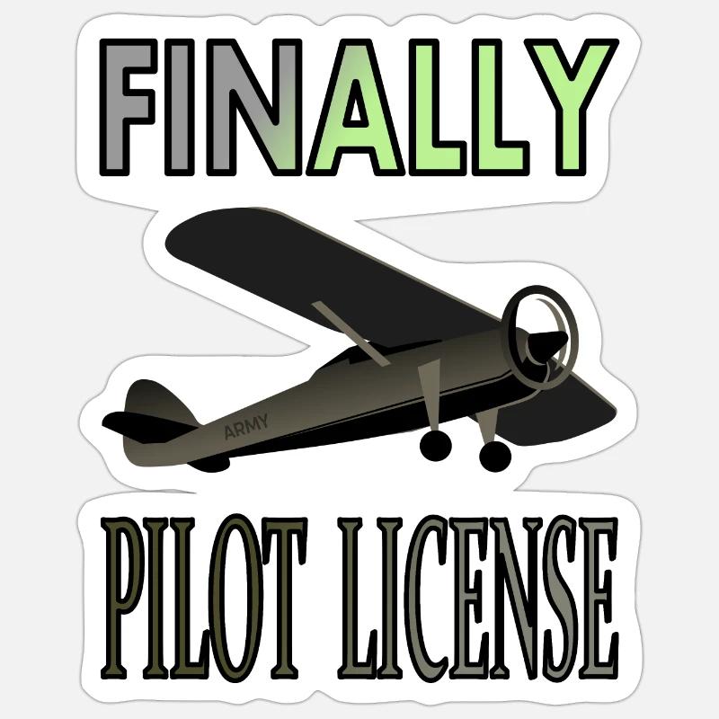 Finally Flight Ticket Airplane Fly Pilot Gift Sticker size S (10 x 10 cm)